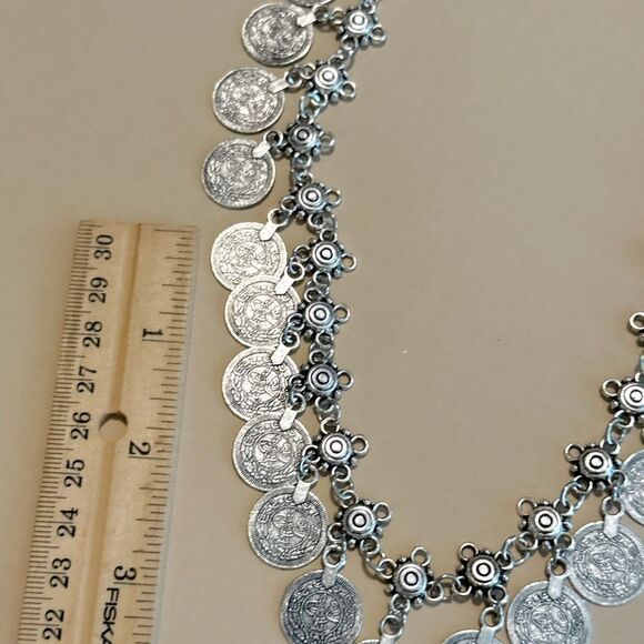 Elegant Silver Coin Necklace #1581 - Picture 5 of 5
